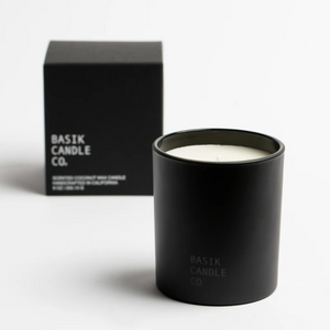 Basik Teakwood + Leather Candle